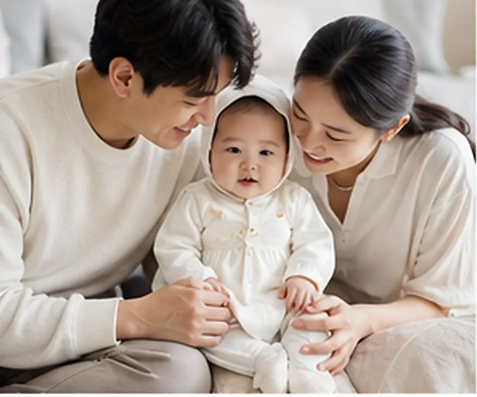 아기 식사 준비를 하는 한국 가정 실사